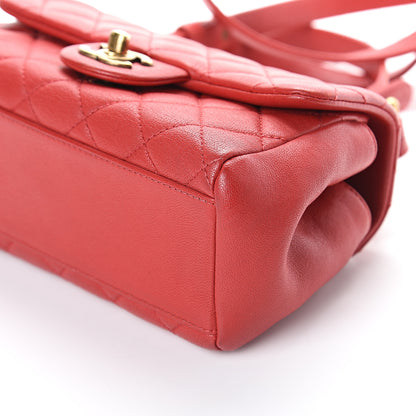 Chanel Shiny Sheepskin Quilted Mini Trapezio Flap Red 8 of 8