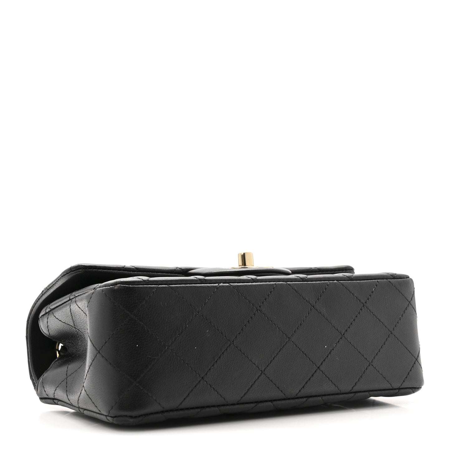 Lambskin Quilted Mini Rectangular Flap Black