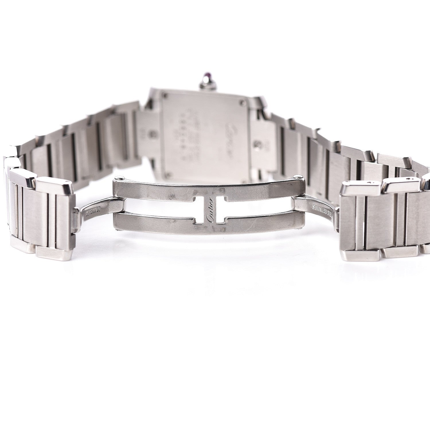 Cartier Stainless Steel 20mm Tank Francaise Quartz Watch Raspberry 6 of 6