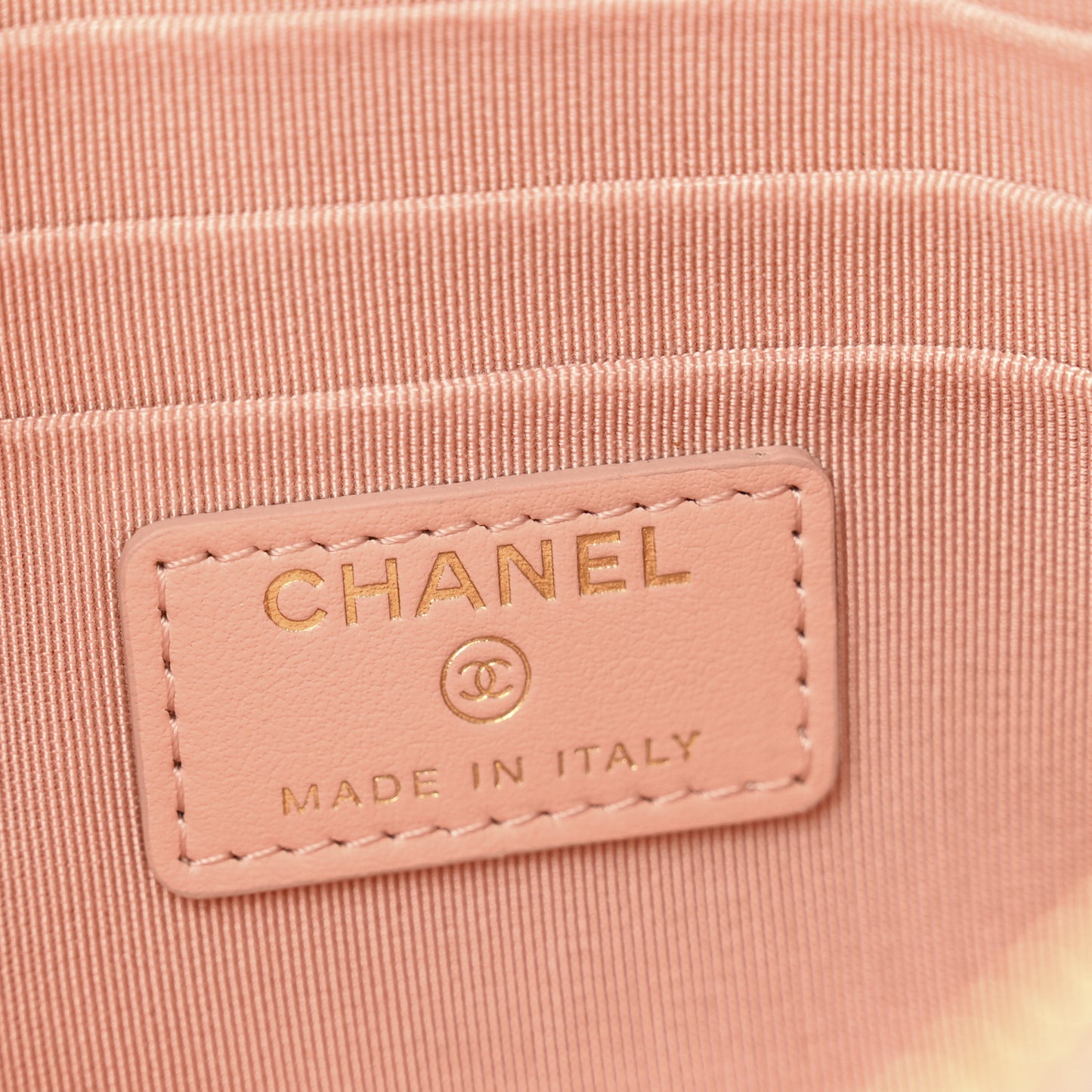 Shiny Goatskin Quilted Small Chanel 19 Pouch Pink