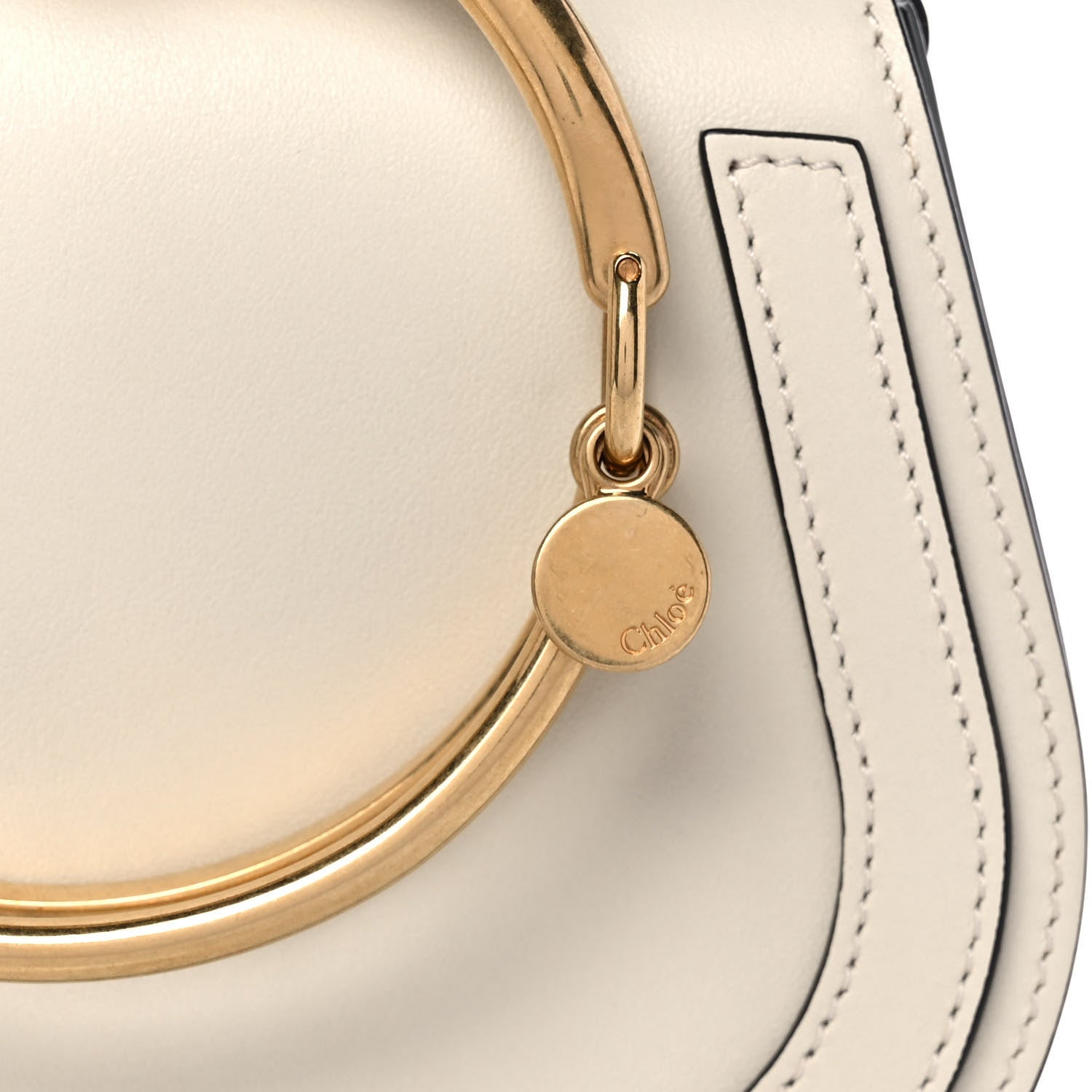 Chloe Calfskin Suede Small Nile Bracelet Bag Off White 8 of 12