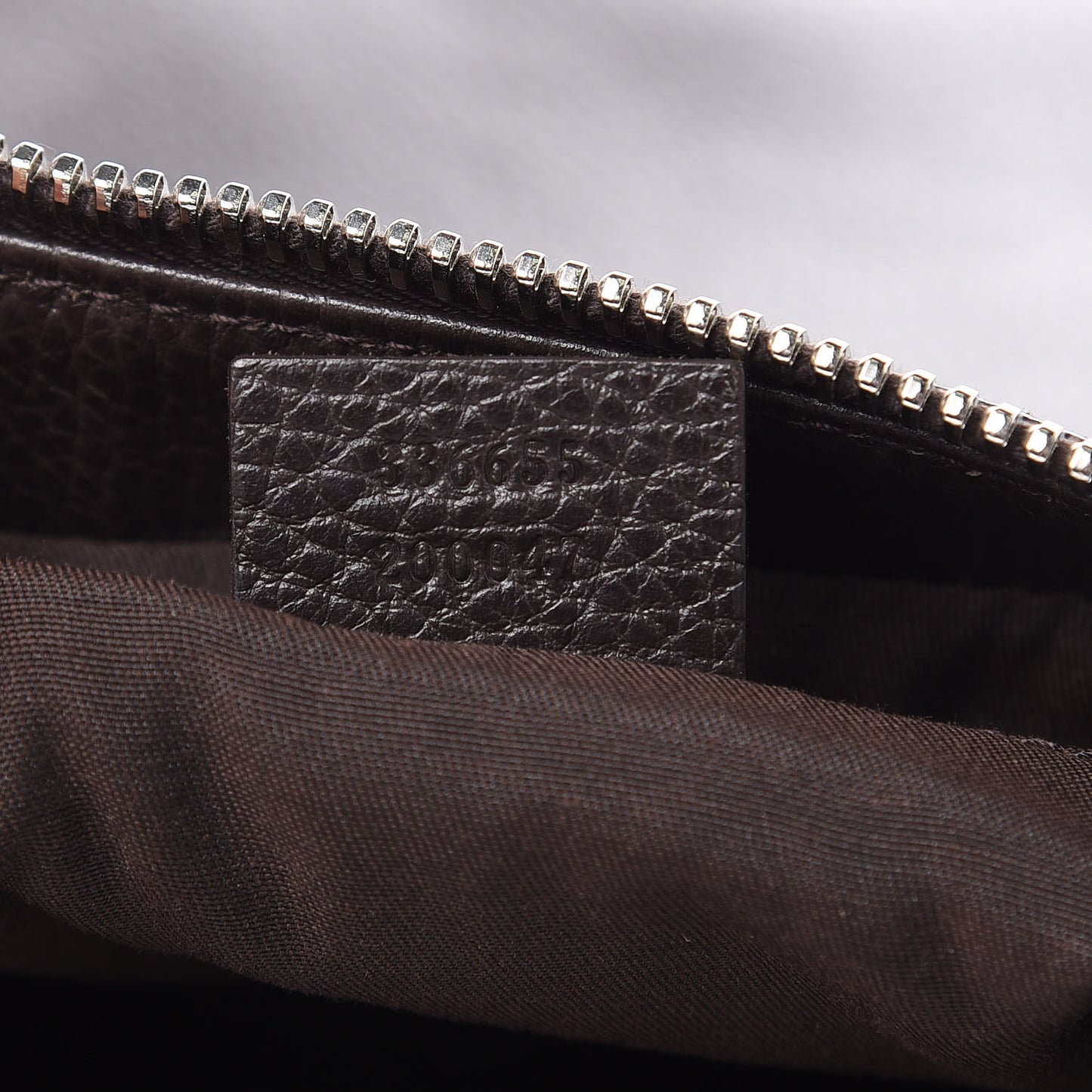 Grained Calfskin Bamboo Bar Hobo Dark Brown