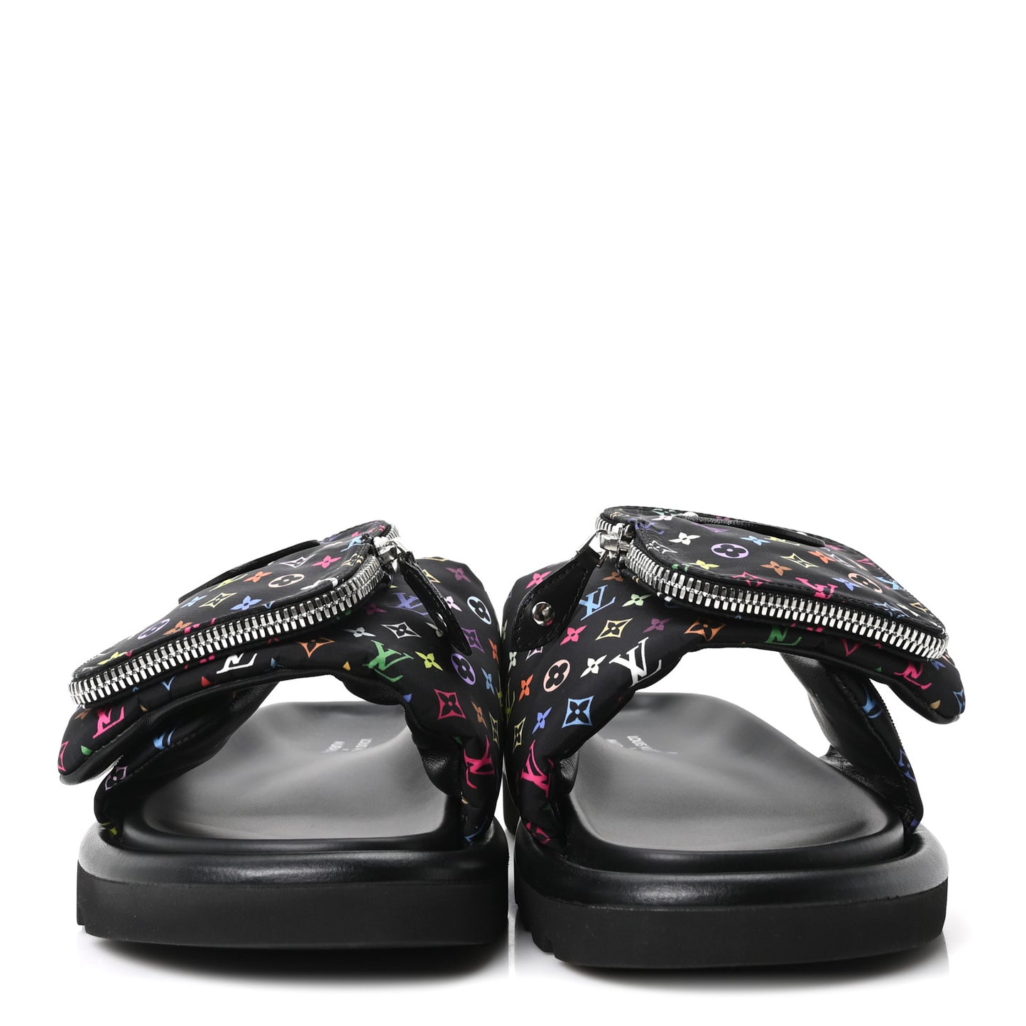 LV X TM Monogram Multicolor Pool Pillow Flat Comfort Mule 35 Black