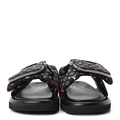 Louis Vuitton LV X TM Monogram Multicolor Pool Pillow Flat Comfort Mule 35 Black 3 of 10
