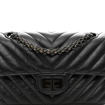 Chanel Aged Calfskin Chevron Quilted 2.55 Reissue Mini Flap So Black 5 of 10
