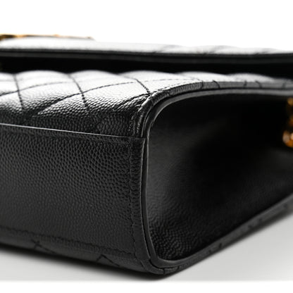 Saint Laurent Grain De Poudre Textured Mixed Matelasse Triquilt Medium Monogram Satchel Black 9 of 12