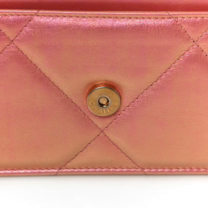 Chanel Iridescent Calfskin Quilted Chanel 19 Wallet On Chain WOC Pink 19 of 19
