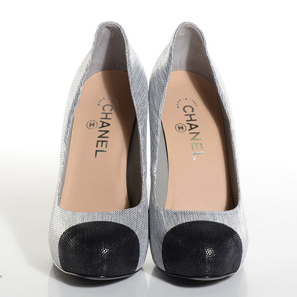 Chanel Crystal CC Cap Toe Pumps 40 Black 2 of 7