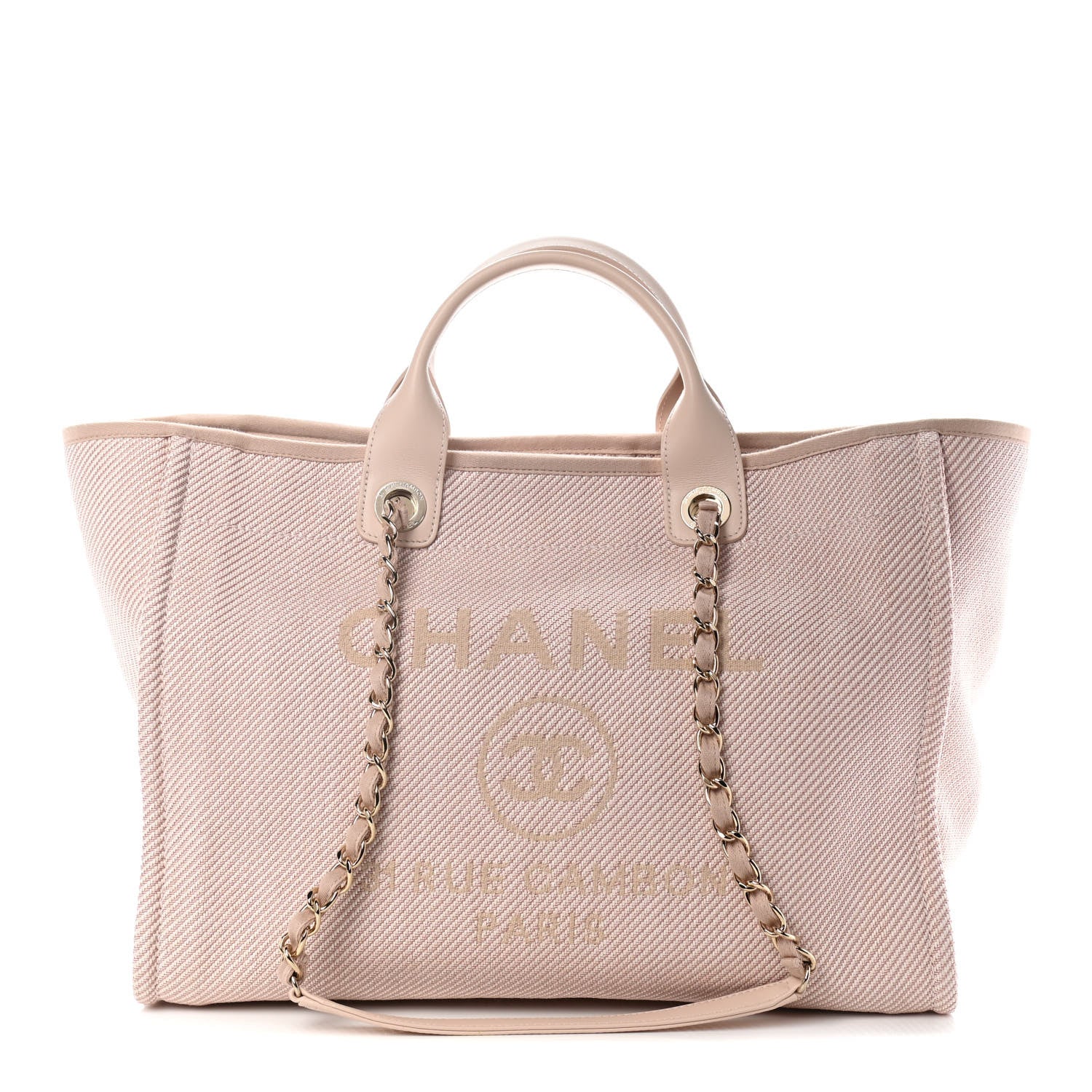 Chanel Mixed Fibers Calfskin Medium Deauville Tote Beige 1 of 13