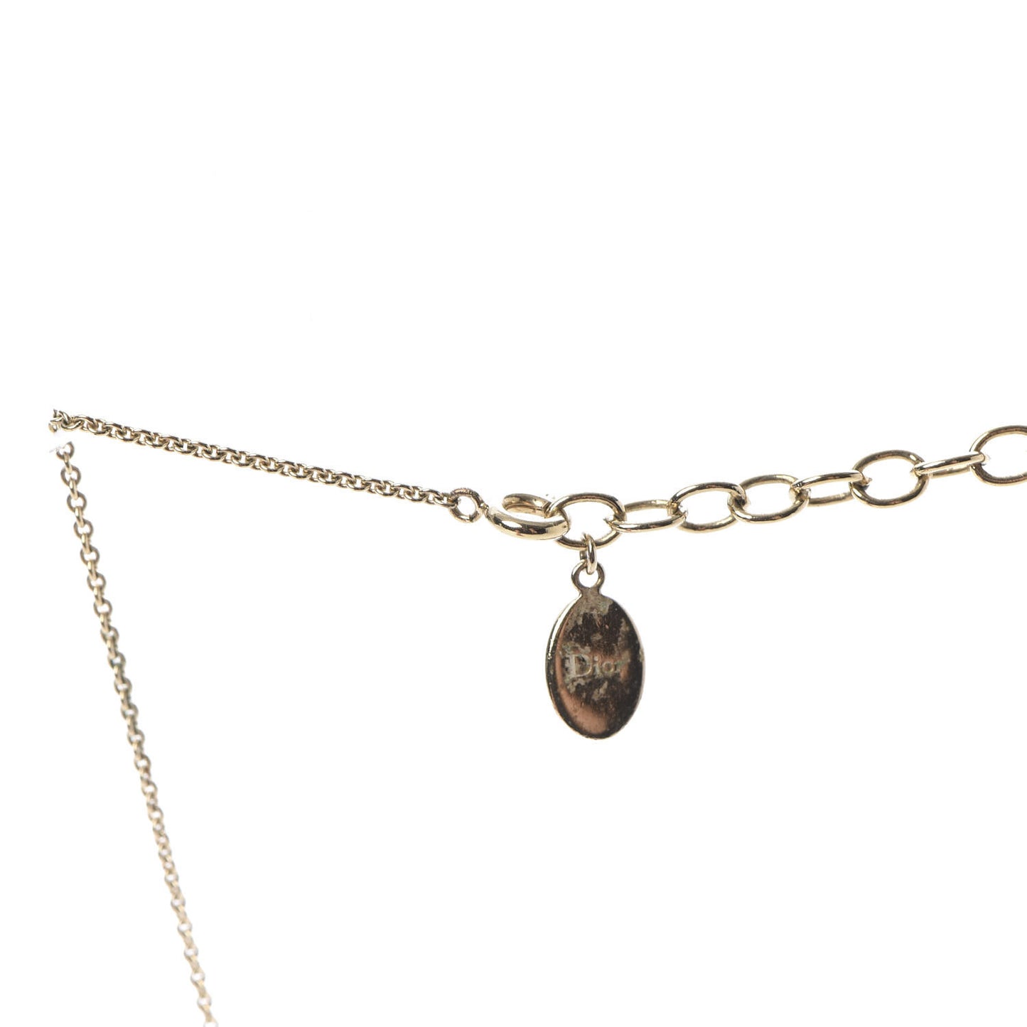 Pearl Cannage Mise En Dior Necklace Gold