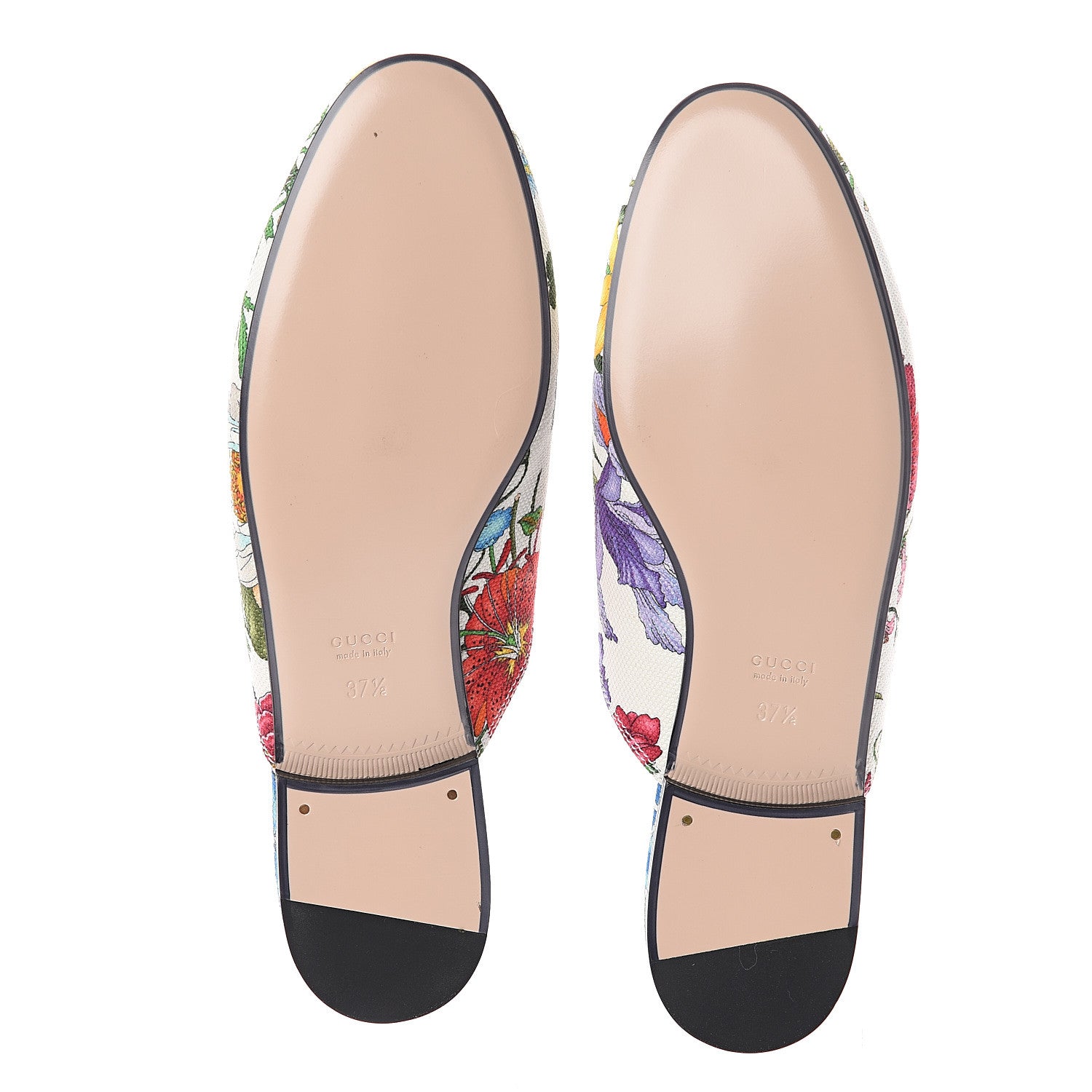 Gucci Canvas Flora Womens Princetown Slippers 37.5 White Multicolor 5 of 7