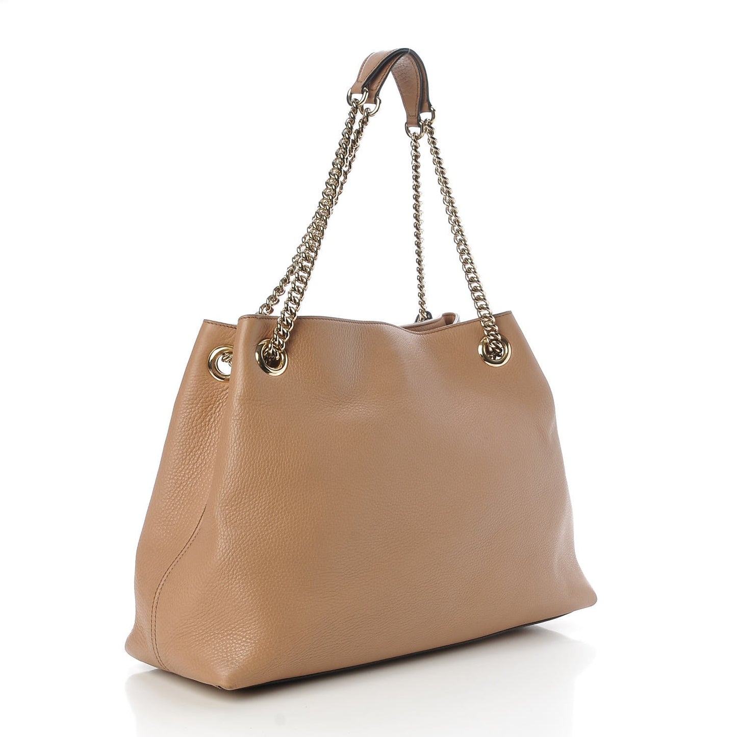 Pebbled Calfskin Medium Soho Chain Shoulder Bag Rose Beige