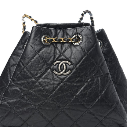 Chanel Aged Calfskin Quilted Small Gabrielle Backpack Black 9 of 10