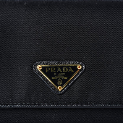 Prada Tessuto Nylon Continental Flap Wallet Black 8 of 9
