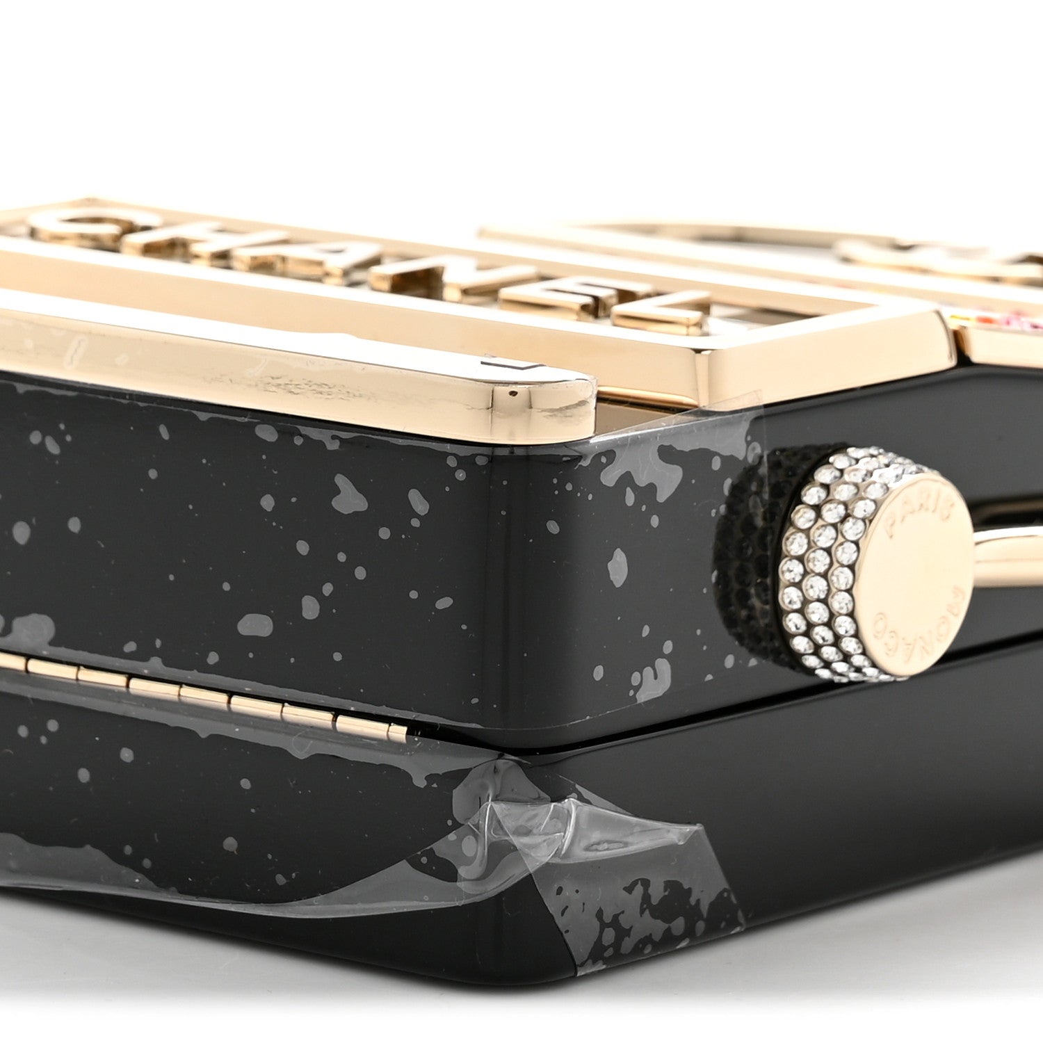 Chanel Resin Crystal Slot Machine Minaudiere Black Gold White Red 10 of 11