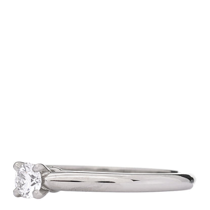 Cartier Platinum Diamond .19ct Solitaire Engagement Ring 50 5.25 3 of 8