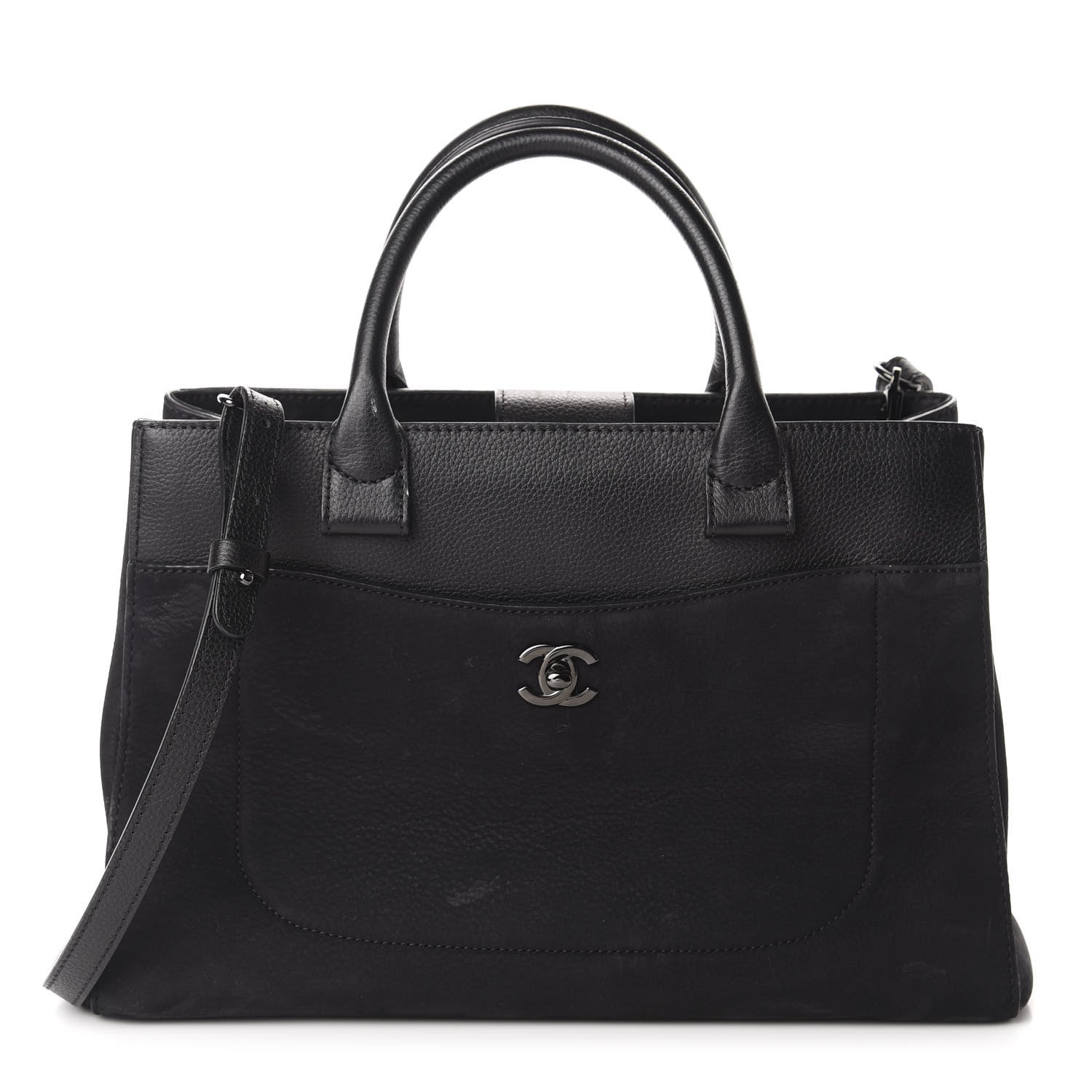 Chanel Grained Calfskin Suede Small Neo Executive Shopper Tote Black 1 of 17