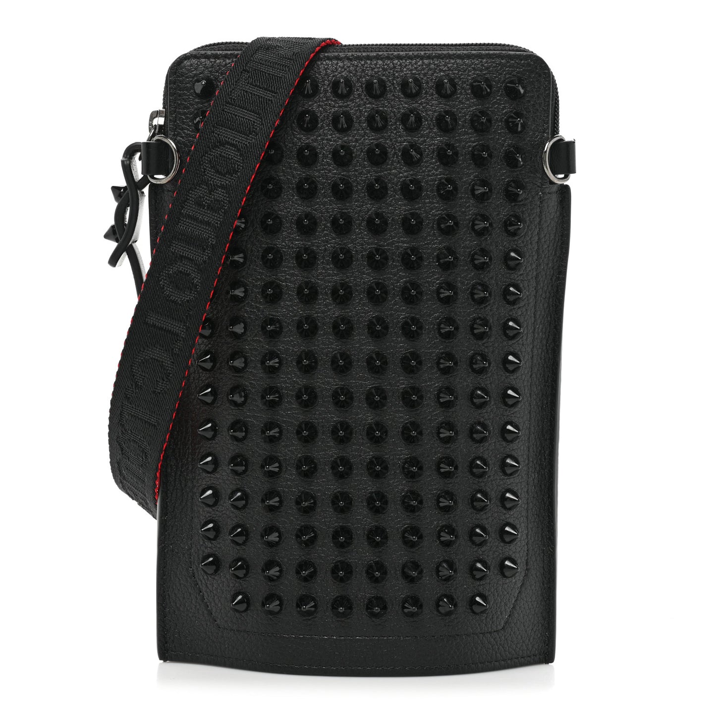 Empire Calfskin Spikes Loubilab Clutch Black