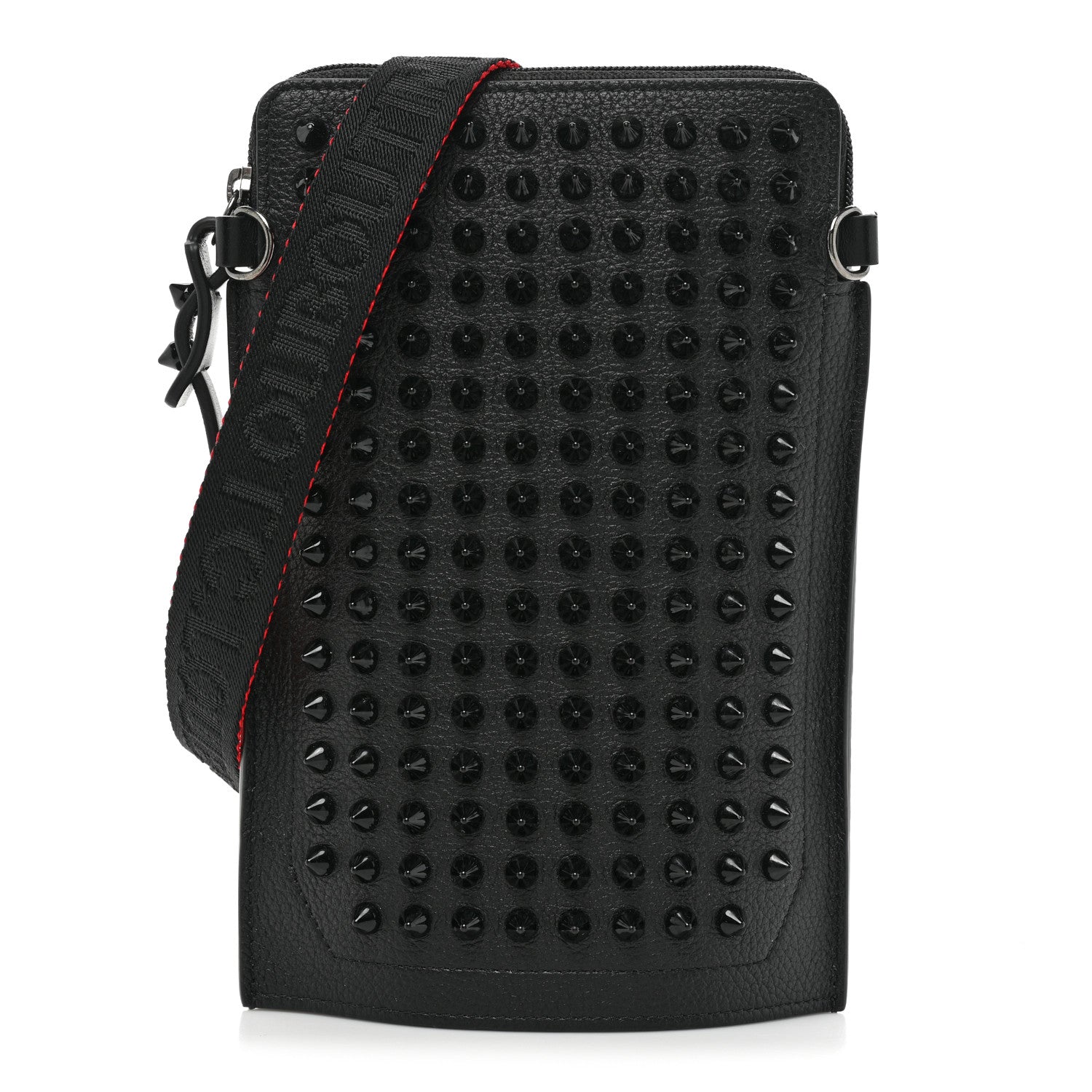 Christian Louboutin Empire Calfskin Spikes Loubilab Clutch Black 1 of 12