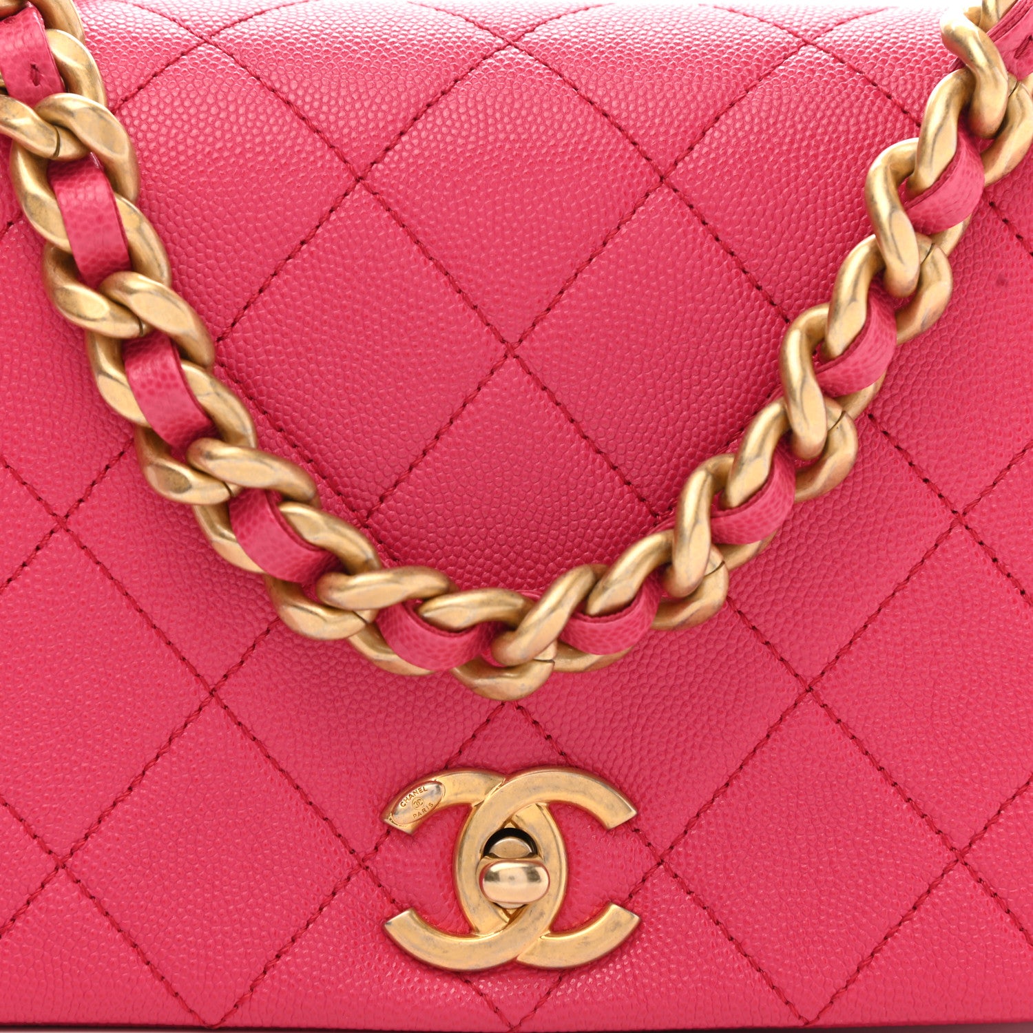 Chanel Caviar Quilted Small Fashion Therapy Flap Bag Dark Pink 8 of 10