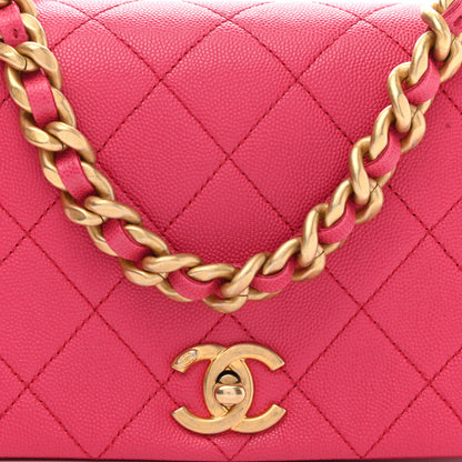 Chanel Caviar Quilted Small Fashion Therapy Flap Bag Dark Pink 8 of 10