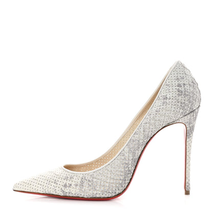 Christian Louboutin Perforated Python Kate 100 Pumps 39.5 Roccia White 1 of 11