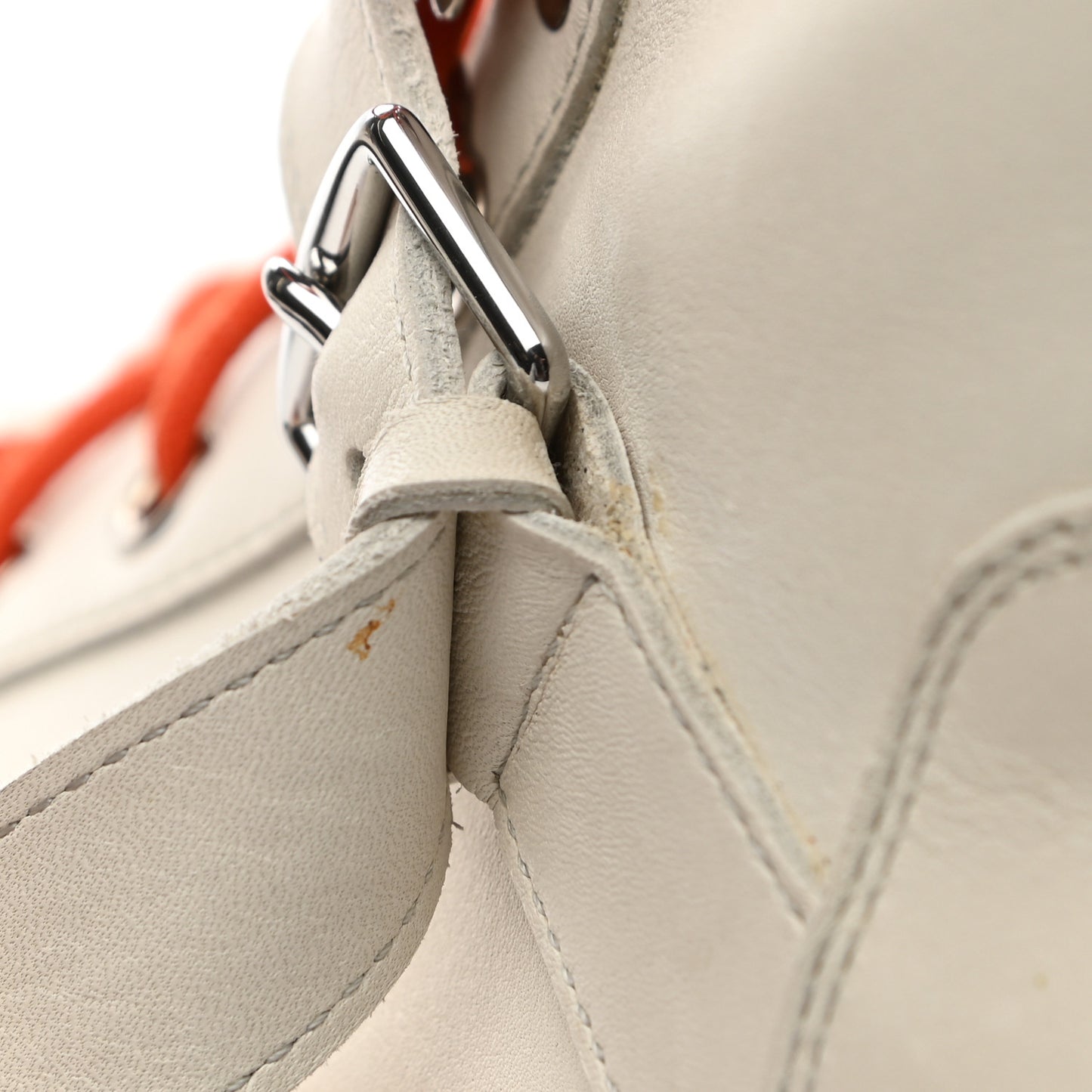 Calfskin Hiking Ankle Boots 37.5 White