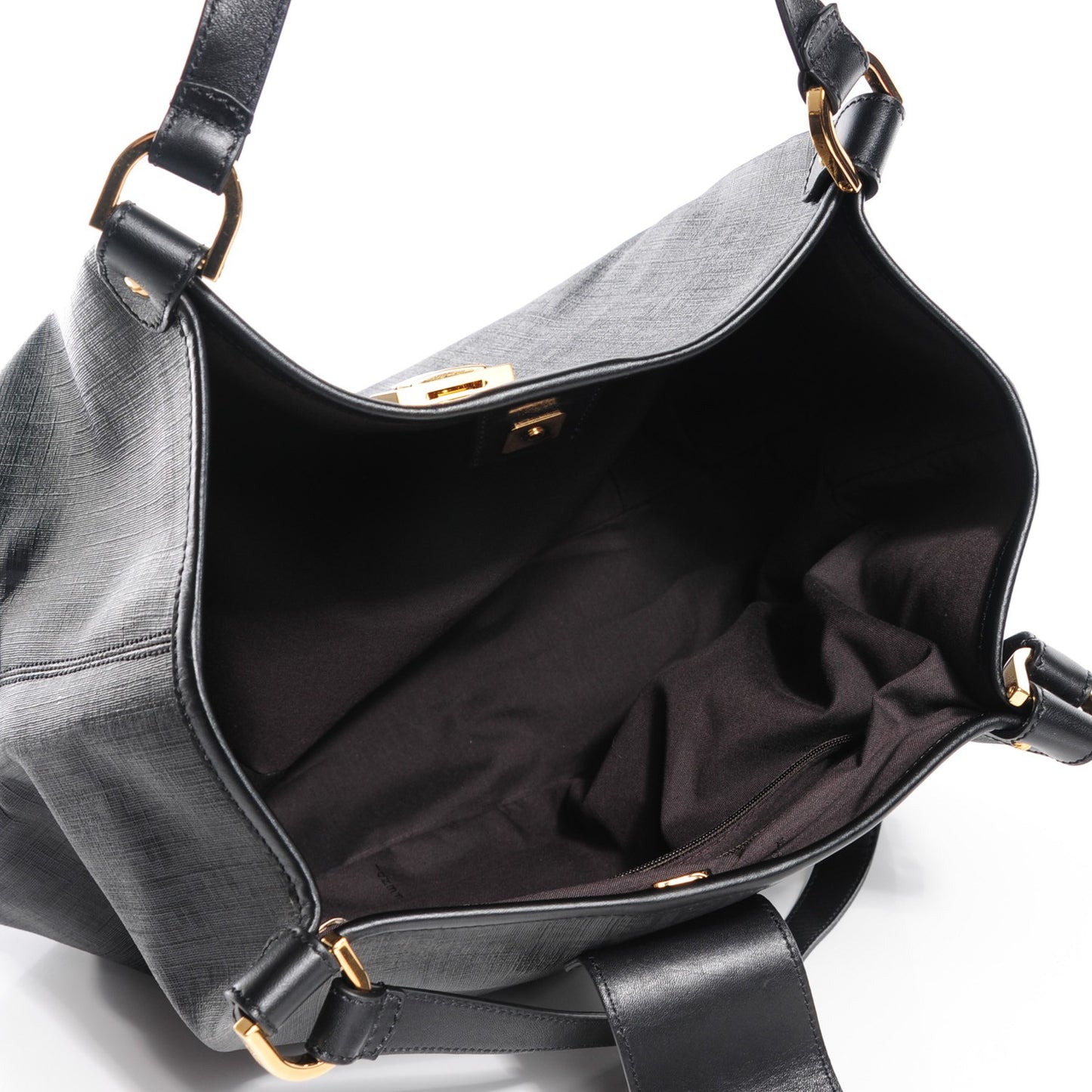 Zucchino Spalmati Vitello Medium Chiusura Tote Black