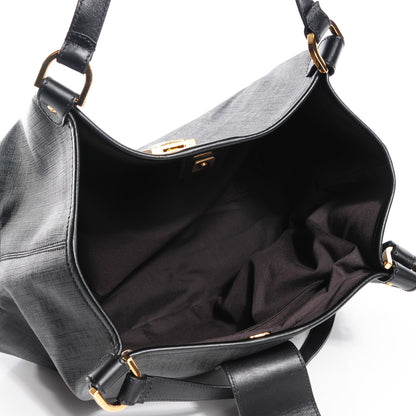Fendi Zucchino Spalmati Vitello Medium Chiusura Tote Black 6 of 10