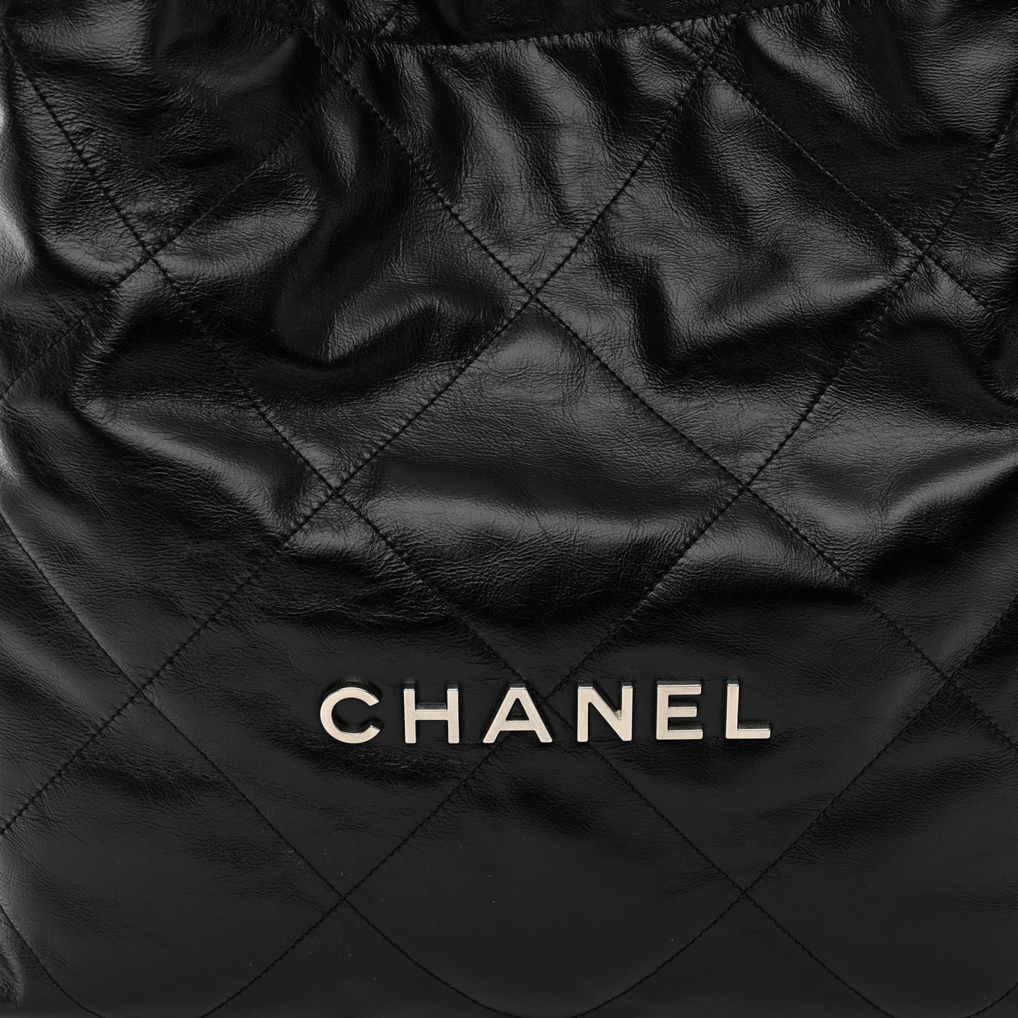 Shiny Calfskin Quilted Chanel 22 Black