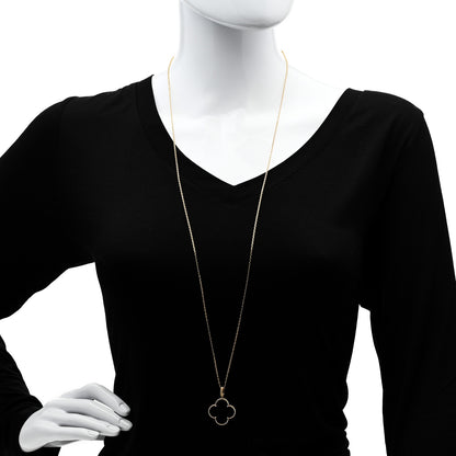 Van Cleef & Arpels 18K Yellow Gold Black Onyx Magic Alhambra Pendant Necklace 2 of 6
