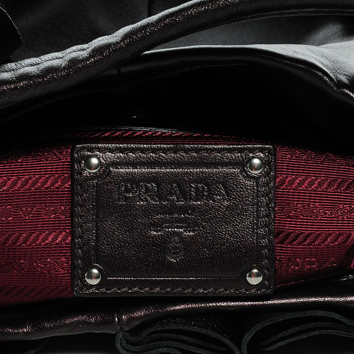 Prada Nappa Mordore Leather Ruffle Bag Ribes 6 of 9