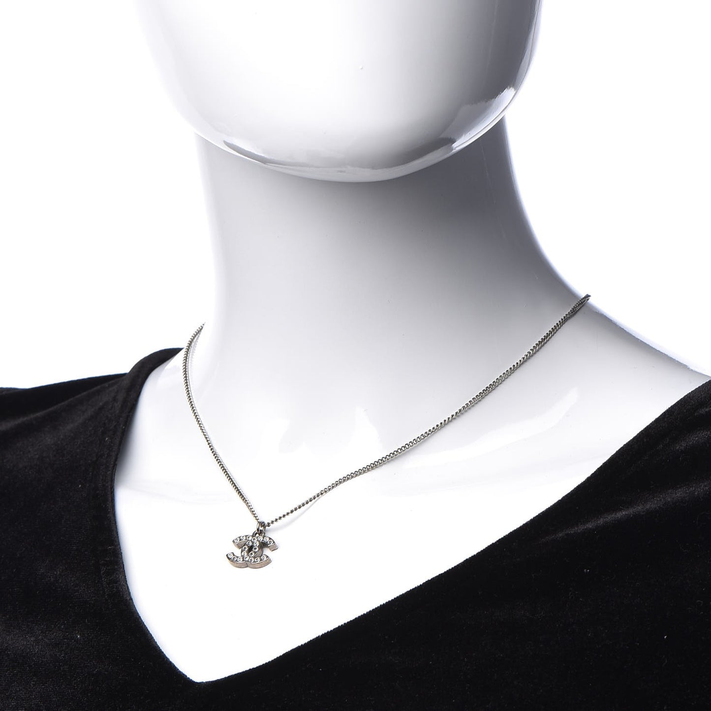 Crystal CC Necklace Silver