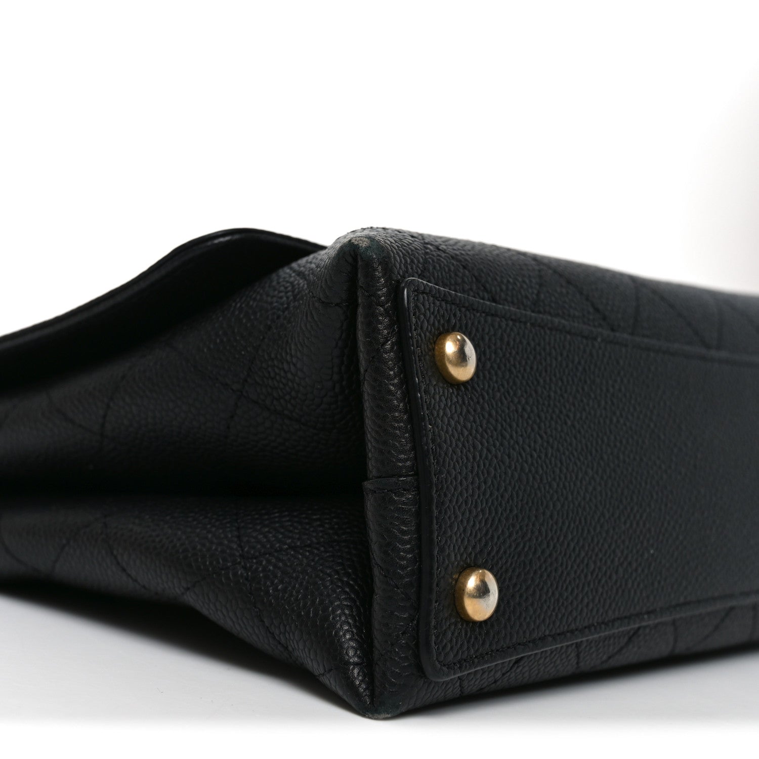 Chanel Caviar Diamond Stitched Top Handle Flap Black 9 of 11