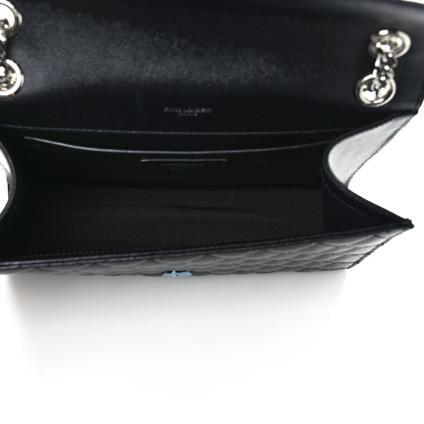 Grain De Poudre Textured Mixed Matelasse Triquilt Medium Monogram Satchel Black