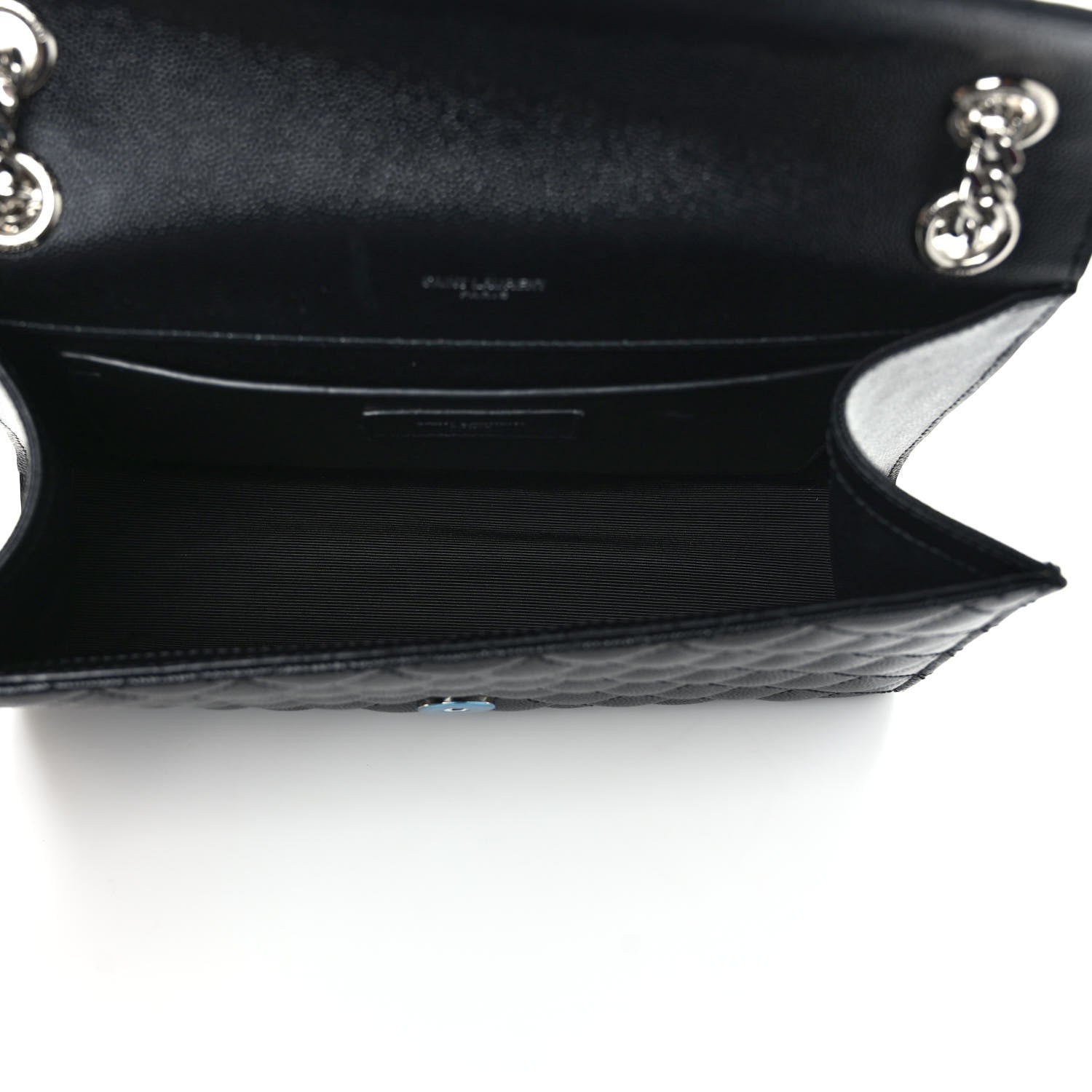 Saint Laurent Grain De Poudre Textured Mixed Matelasse Triquilt Medium Monogram Satchel Black 5 of 10