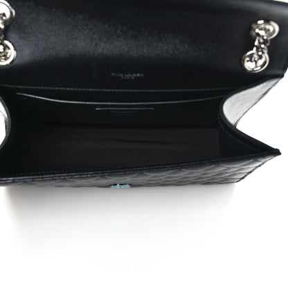 Saint Laurent Grain De Poudre Textured Mixed Matelasse Triquilt Medium Monogram Satchel Black 5 of 10
