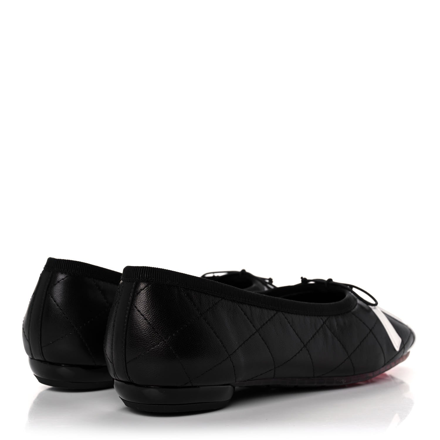 Chanel Lambskin Cambon Quilted Ballerina Flats 37 Black 4 of 10