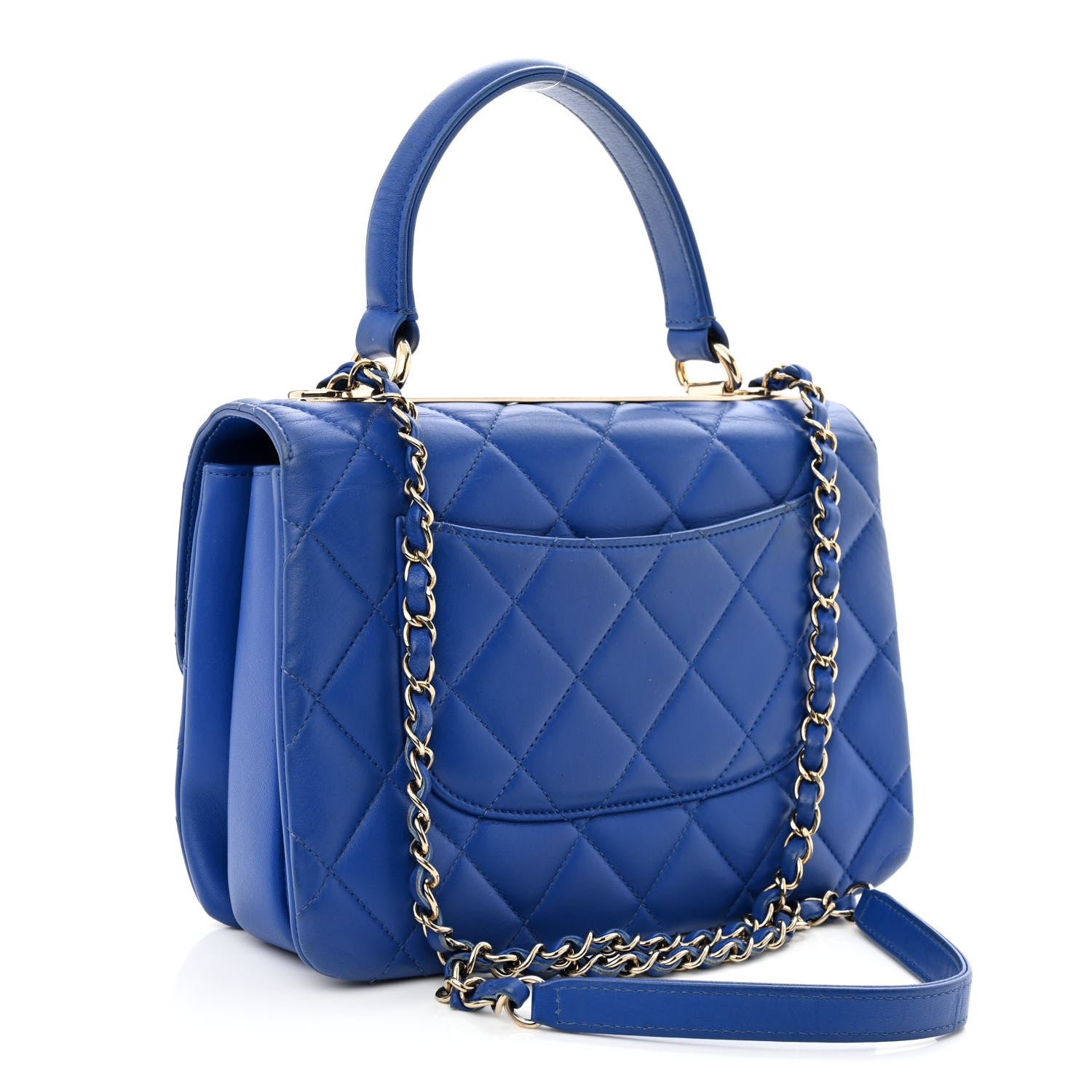 Chanel Lambskin Quilted Small Trendy CC Flap Dual Handle Bag Blue 3 of 11
