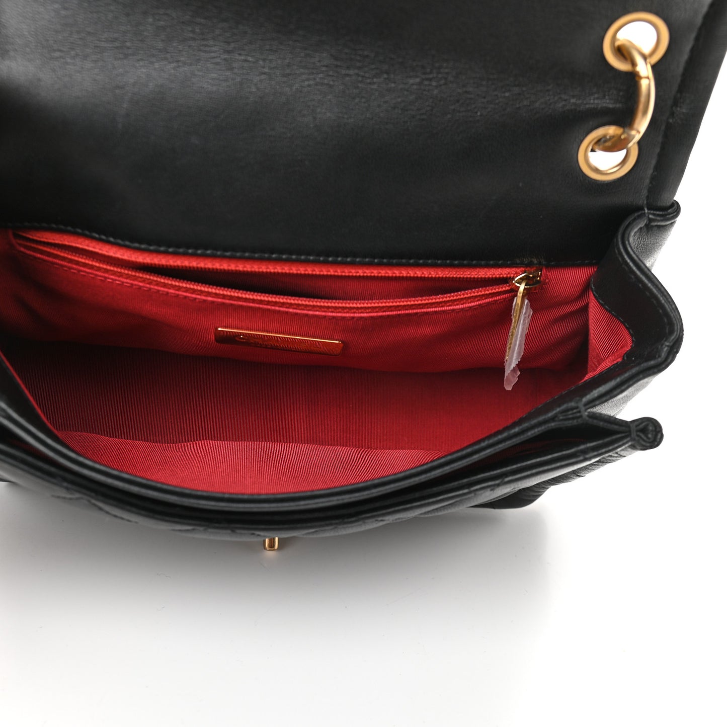Lambskin Quilted Medium Chain Link Flap Bag Black