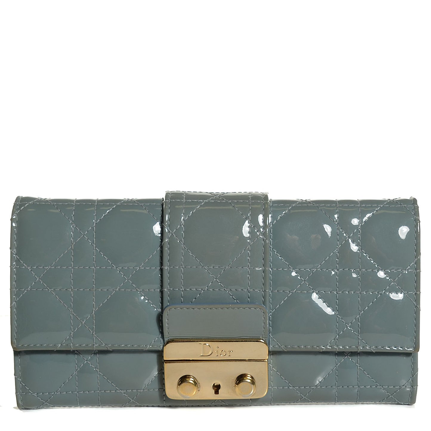 Patent Cannage Chain Wallet Grey