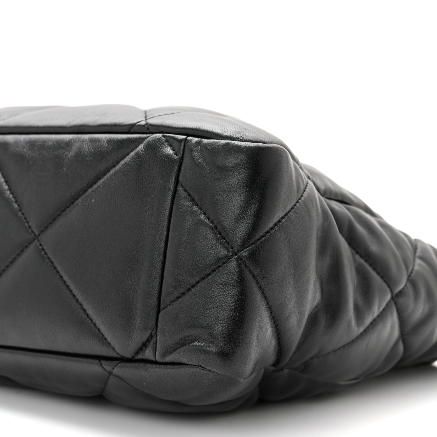 Chanel Lambskin Quilted Chanel 19 East West Shopping Bag Black 10 of 10