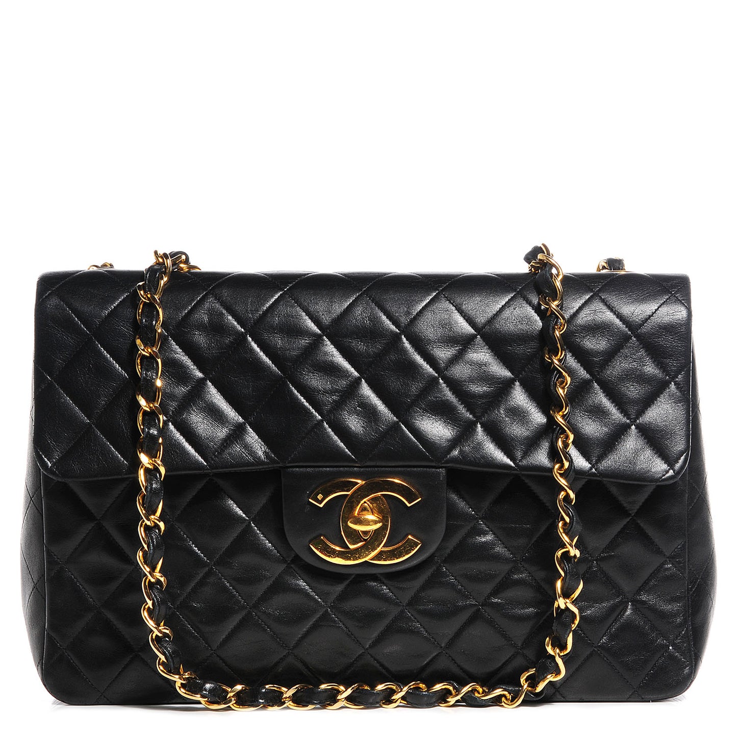 Lambskin XL Jumbo Flap Black