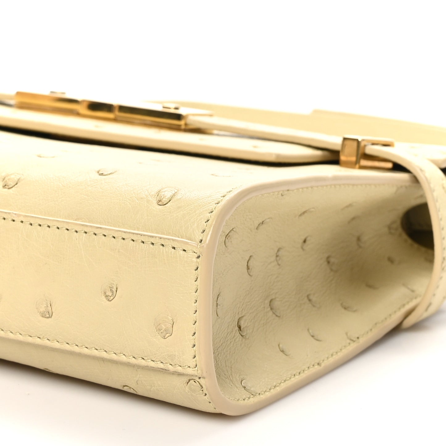 Ostrich Small Manhattan Baguette  Natural Beurre