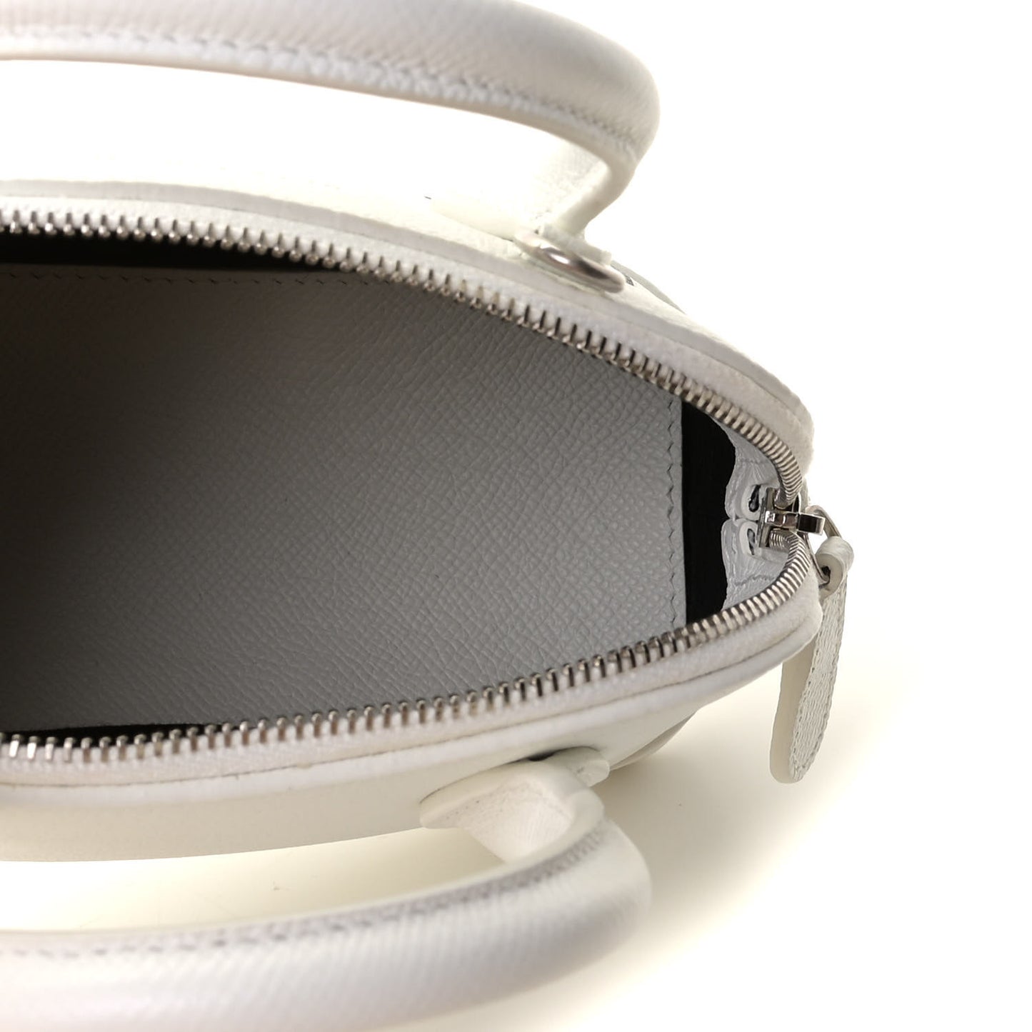 Grained Calfskin XXS Ville Top Handle Bag White Black