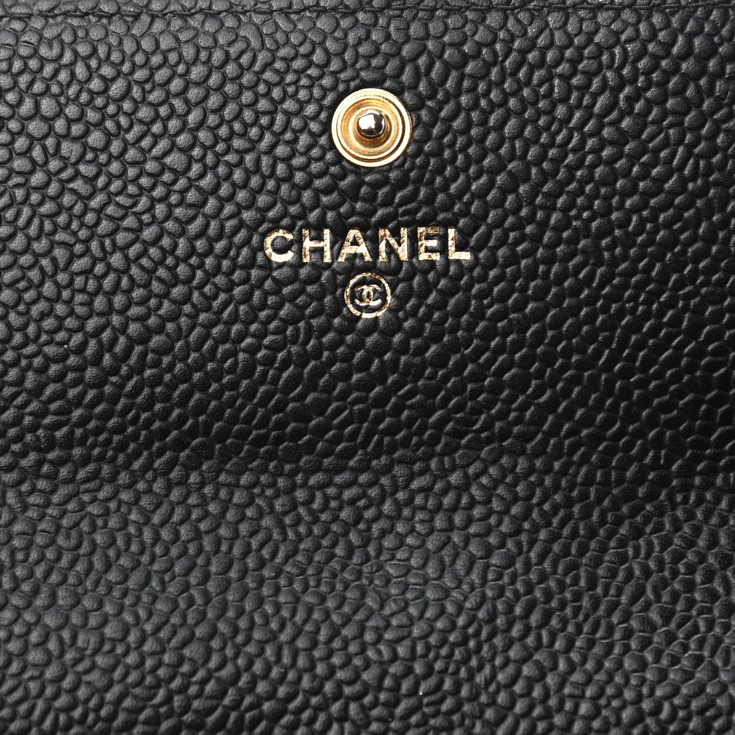 Caviar Quilted Large Flap Wallet Black