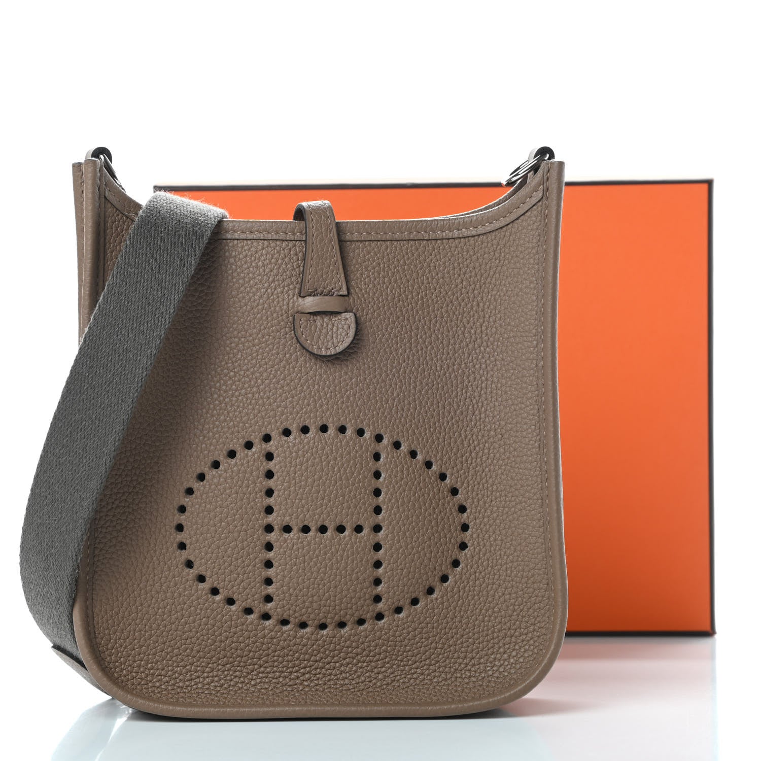 Hermes Taurillon Maurice Amazone Evelyne TPM Beige De Weimar Gris Etain 11 of 11
