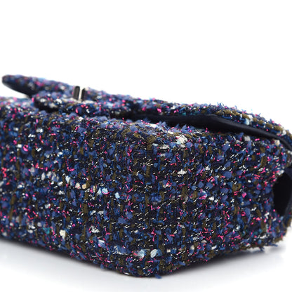 Chanel Tweed Quilted Mini Rectangular Flap Blue Multicolor 9 of 9