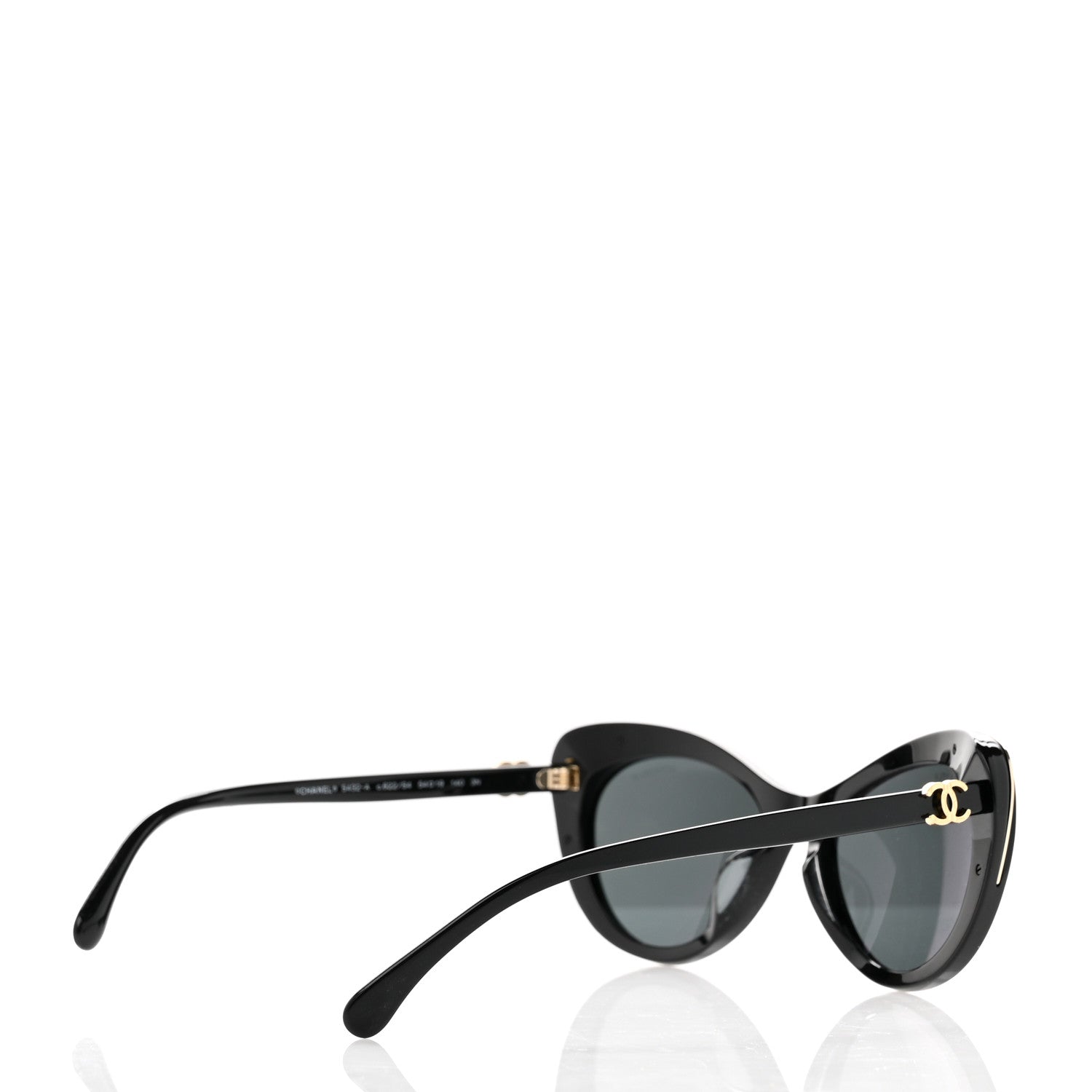 Chanel Acetate Cat Eye CC Sunglasses 5432-A Black 4 of 6