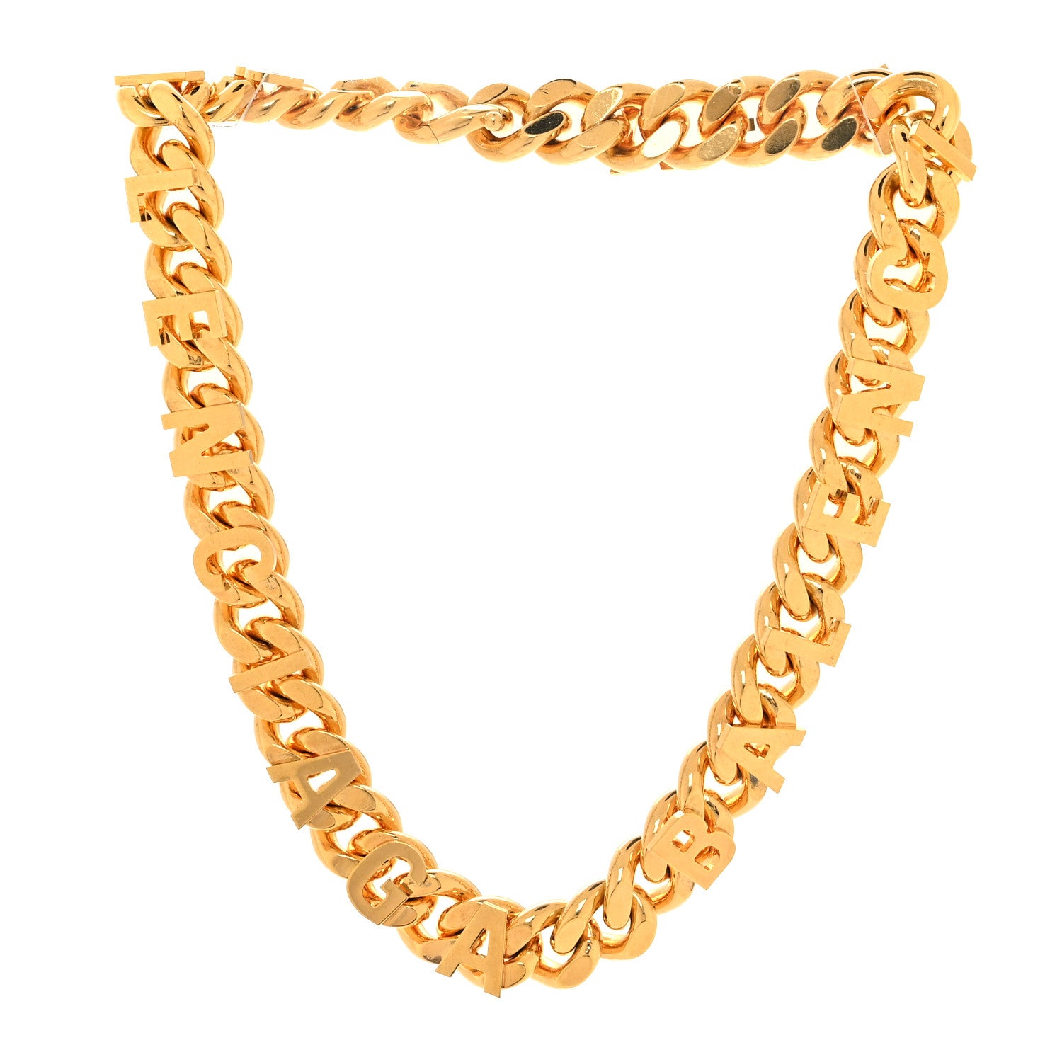 Balenciaga Logo Chain Necklace Gold 3 of 5